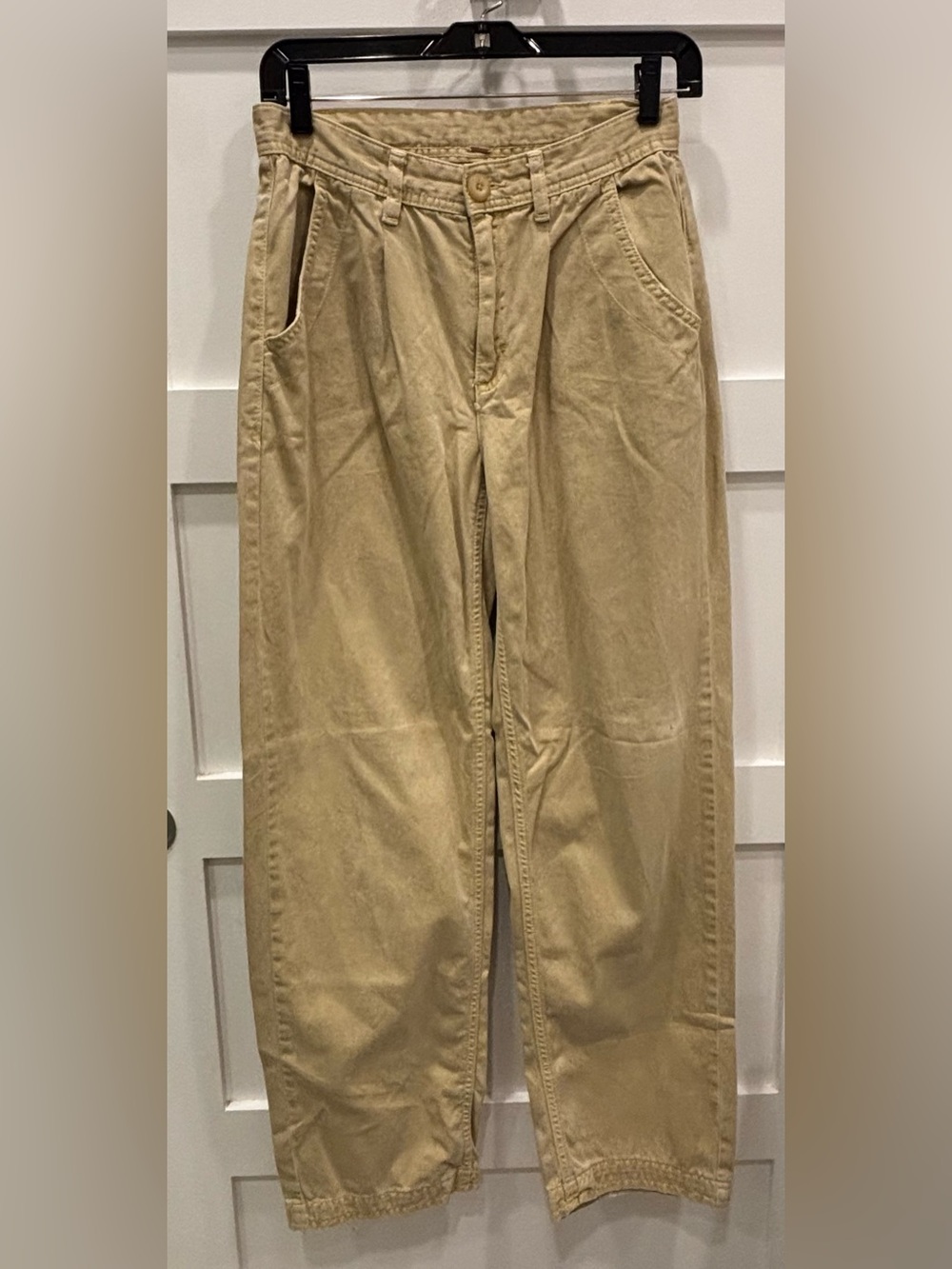 Free People Wide Leg Pleated Chino Pants in Tan